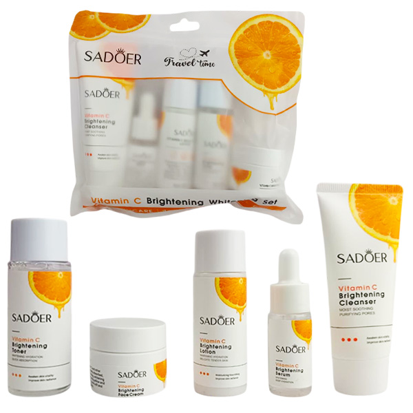 Kit de blanqueador Skin Care de 5 piesas de vitamina C de Sadoer