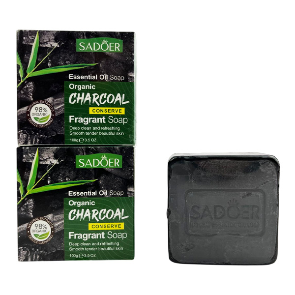 Jabón orgánico Sadoer con extracto de carbón 100g