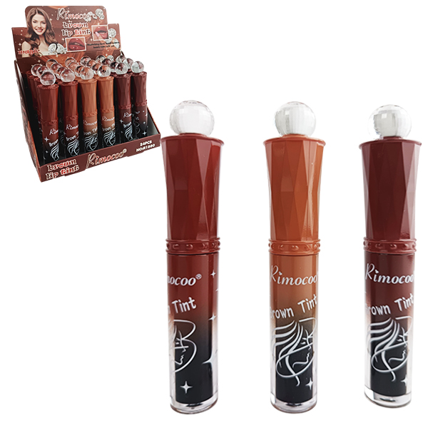 Tinta para Labios tonos cafe en presentación de esfera diamante de Rimocoo