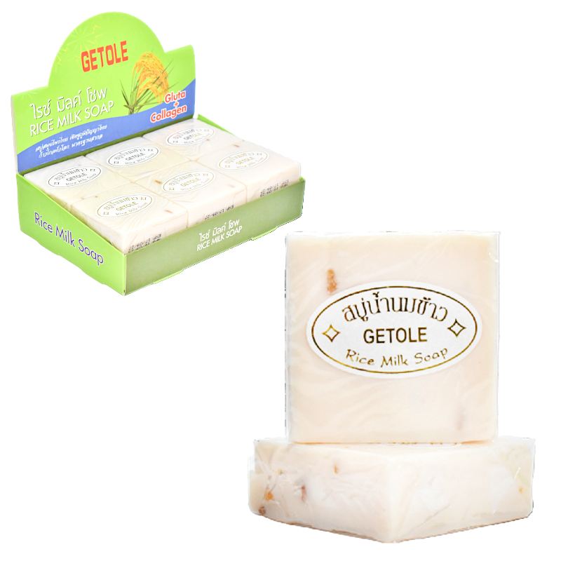 Jabón en barra de leche y arroz Getole 65G