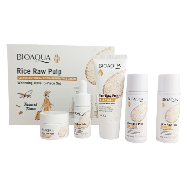 Kit Viajero Rejuvenecedor de 5 piesas con extracto de arroz bioaqua