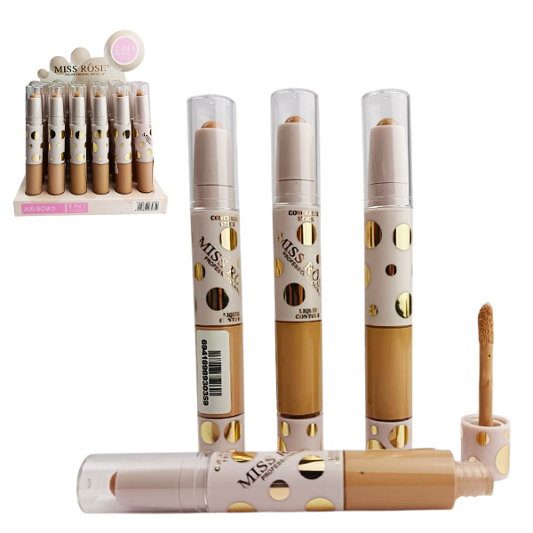 Corrector dou 2 en 1 en corrector en barra Air Bobo y corrector liquido para contornos de Miss Rose